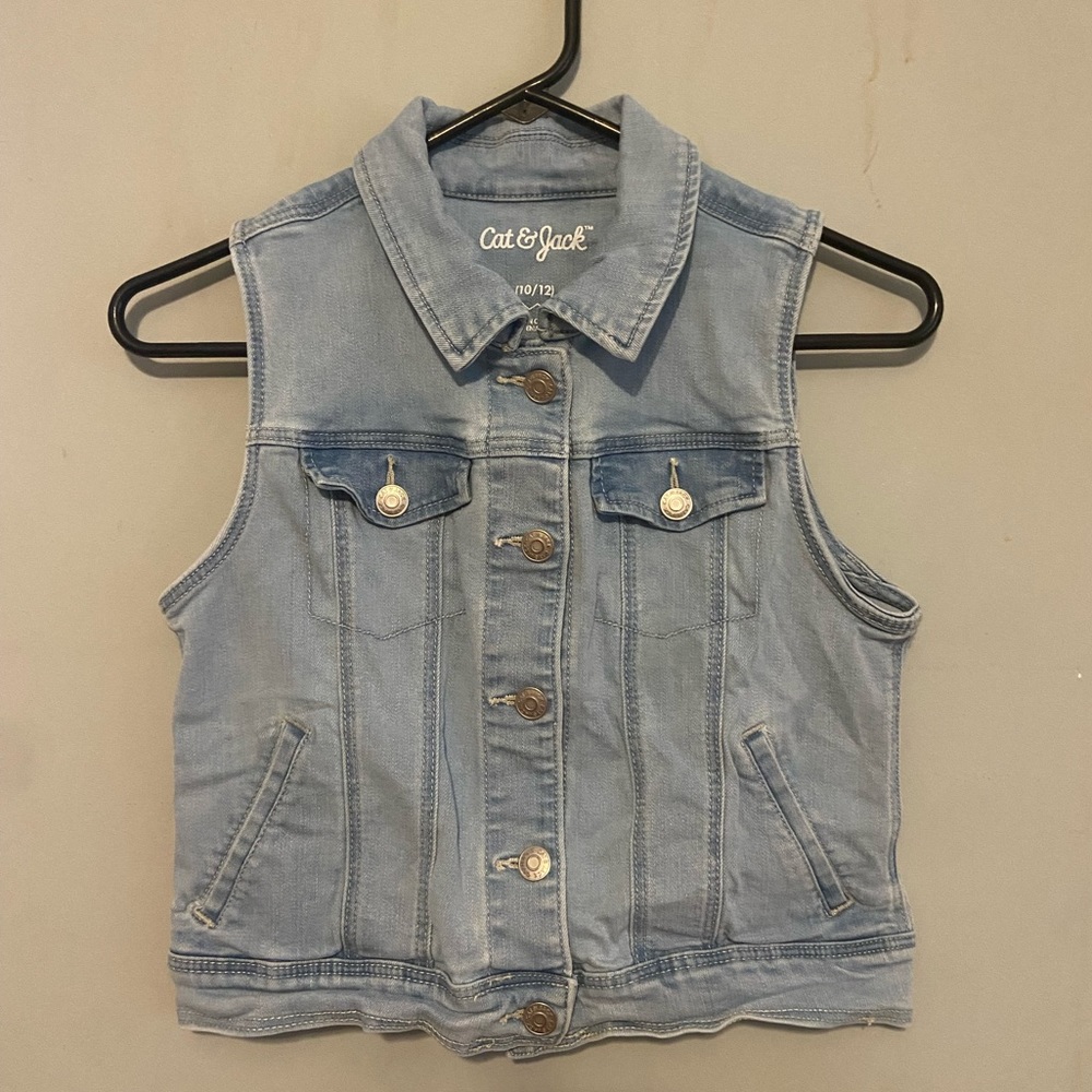 Blue Stretchy Denim Vest